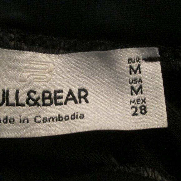 Pull&Bear Faux Leather Long Black Skirt Elastic Waist - Size US M - Picture 4 of 8